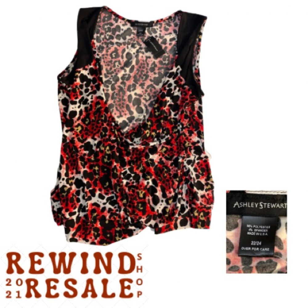 Ashley Stewart Womens plus sleeveless blouse Sz 22/24